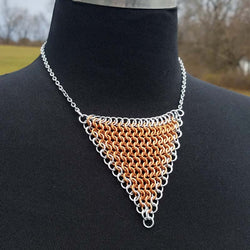 Copper with Bright Aluminum Edge European 4-1 Triangle Necklace
