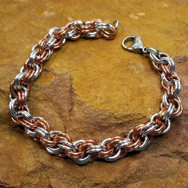 Double Spiral in Copper and Bright Aluminum
