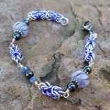 Grey lampwork with Lavender Byzantine