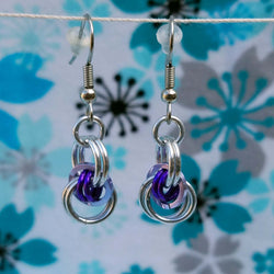 Purple Ocean Waves Earrings