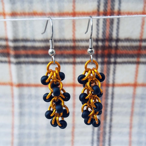 Orange and Black Shaggy earrings