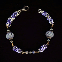 Grey lampwork with Lavender Byzantine